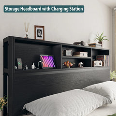 King size Storage_headboard_with_charging_station