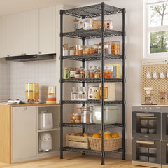Snhomee 7 Tier Adjustable Heavy Duty Metal Wire Storage Shelving, 18’’W x 18’’D x 71’’H 1176 LBS Capacity Utility Rack for Garage Kitchen Pantry Commercial Storage