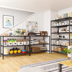 Snhomee 6 Tier Adjustable Metal Wire Storage Shelving Unit, 35.4"W x 75"H x 15.7"D, 1200 LBS Heavy Duty Garage Pantry Storage Rack for Kitchen & Commercial Use