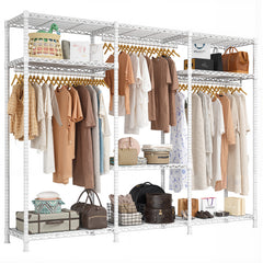 795lb Heavy Duty Clothing Rack - Portable Metal Garment Rack with Shelves, Commercial/Home Use-Home Storage > Clothes Rack-snhomee