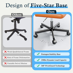 Ergonomic Computer Chair with Cross-Legged Comfort & 5-Leg Stability – Ideal for Home Office, Study & Relaxation