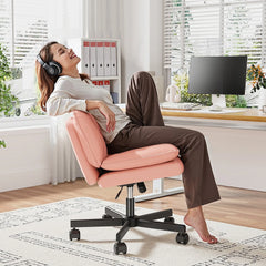 Ergonomic Computer Chair with Cross-Legged Comfort & 5-Leg Stability – Ideal for Home Office, Study & Relaxation