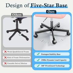 Ergonomic Computer Chair with Cross-Legged Comfort & 5-Leg Stability – Ideal for Home Office, Study & Relaxation