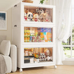 Storage Bins with Lids, Collapsible and Stackable Storage Bins on Wheels Space-Saving & Easy to Use