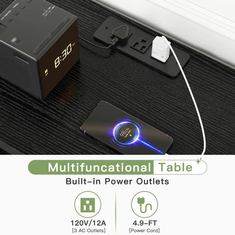 Raybee Wide Dresser TV Stand with 8 Drawers-Furniture > Console Table-39.4" L x 11.8" W x29.7" H-Black-snhomee