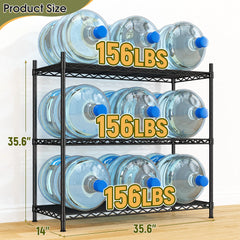 Snhomee 3-Tier Metal Shelving 468LBS,Adjustable Steel Wire Shelving Units,Heavy-duty carbon steel,Storage Rack for Kitchen Pantry Closet Dorm