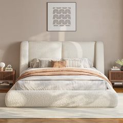 Snhomee Cloud Bed Frame with Headboard Protection, Upholstered Soft Bed Frame for Minimalist & Modern Bedroom