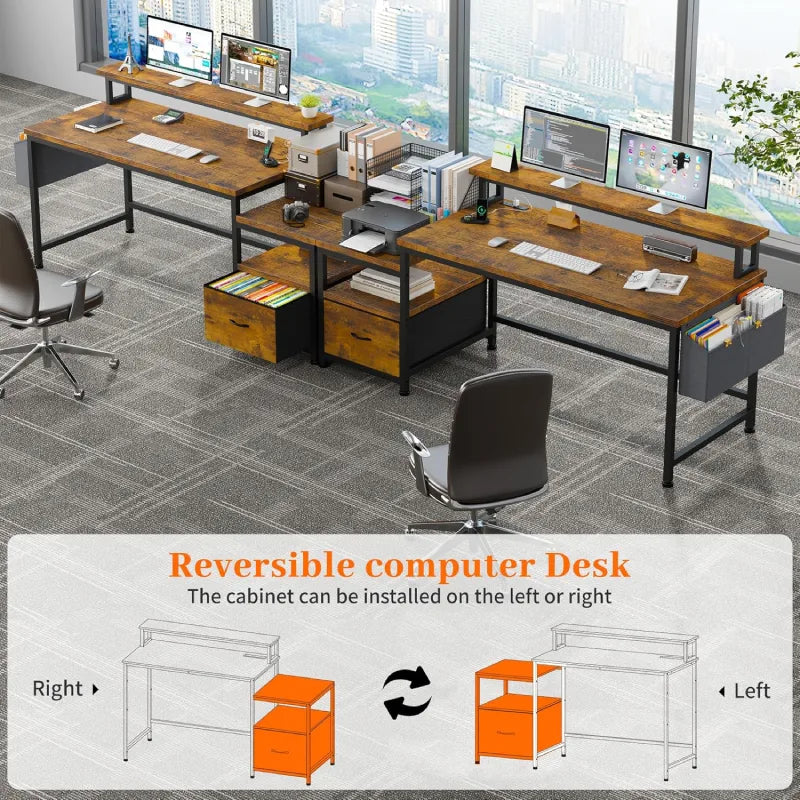 Snhomee_Computer_Desks_with_Drawer_Gaming_Desk_with_Moniter_Stand