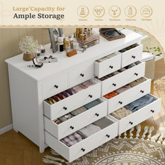 10-Drawer Dresser 52" Wide - Heavy Duty Storage for Bedroom & Living Room, Fits 65" TVs