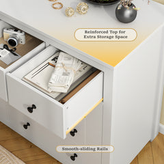 10-Drawer Dresser 52" Wide - Heavy Duty Storage for Bedroom & Living Room, Fits 65" TVs