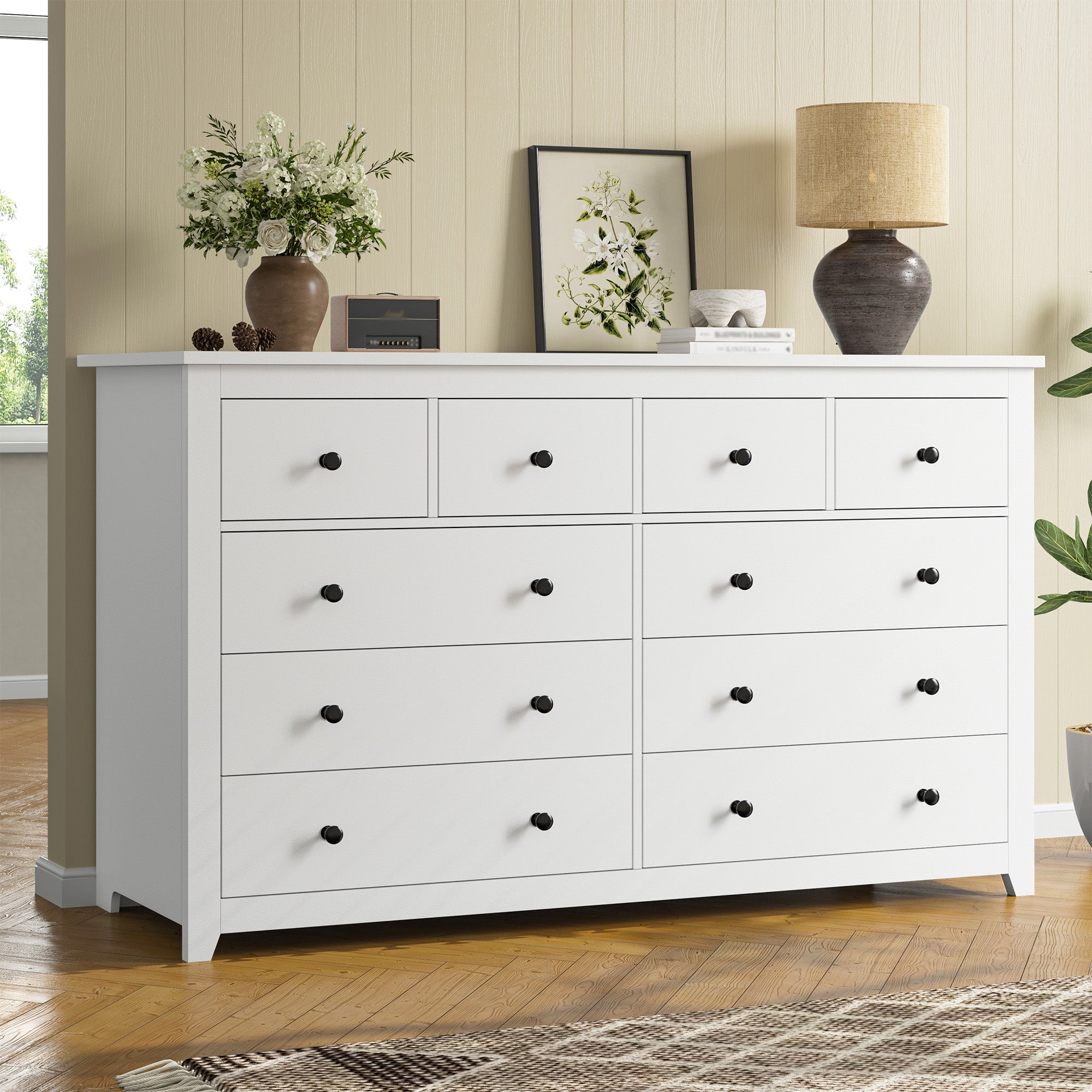 Snhomee 10-Drawer Wooden Chest of Drawers, 52 Snhomee 10-Drawer Wooden Chest of Drawers, 52