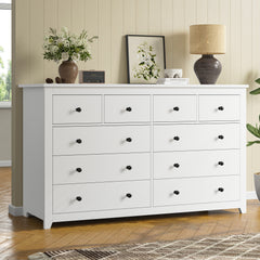 10-Drawer Dresser 52" Wide - Heavy Duty Storage for Bedroom & Living Room, Fits 65" TVs