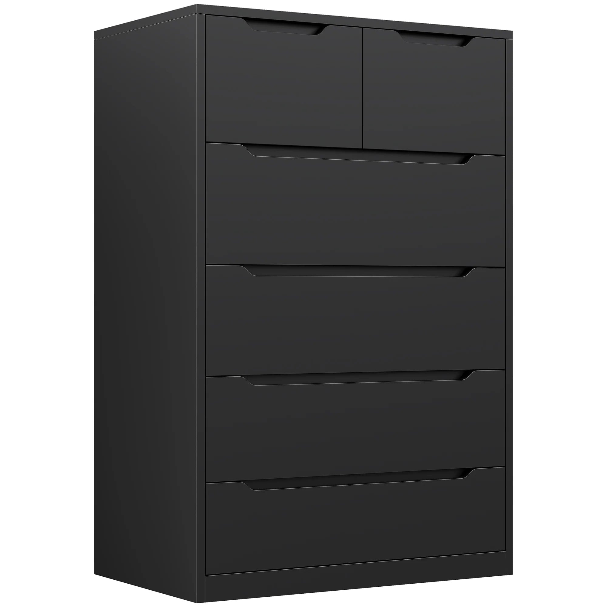 Solid_Wood_6-Drawer_Dresser_Black_for_Hallway_Closet_Dorm_Apartment