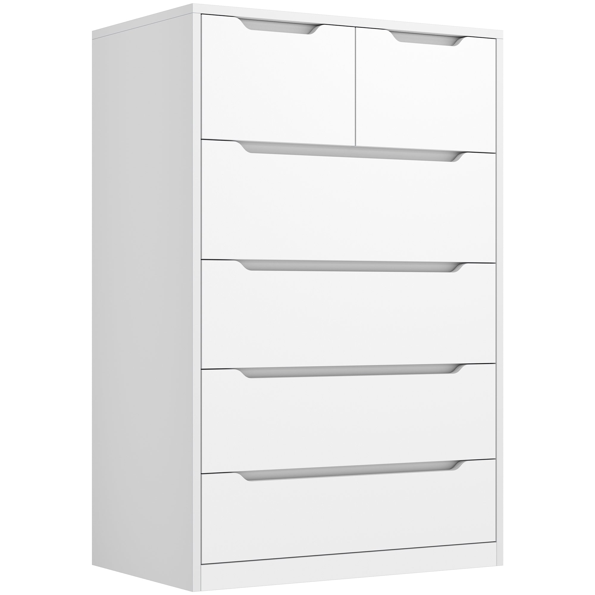 Wood Dresser with 6 Drawers - Modern Bedroom Chest, 250LB Top Weight Capacity, Deep Storage Drawers, Space-Saving Storage for Hallway, Closet, Dorm/Apartment
