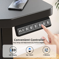 55x24 Electric Standing Gaming Desk with LED Lights, Adjustable Ergonomic Home Office Desk for Bedroom