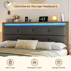 Storage Headboard + Charging Station