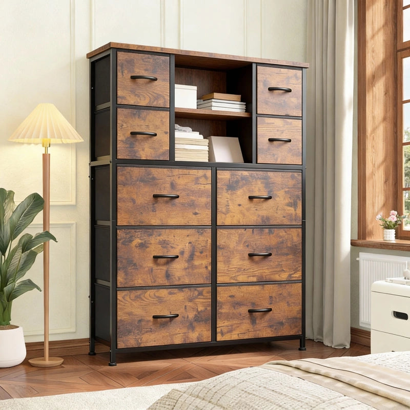 Tall Dresser with Storage Dresser for Bedroom, Fabric Chests of Drawers with Metal Screen Door,Modern Storage Cabinet for Living Room 48