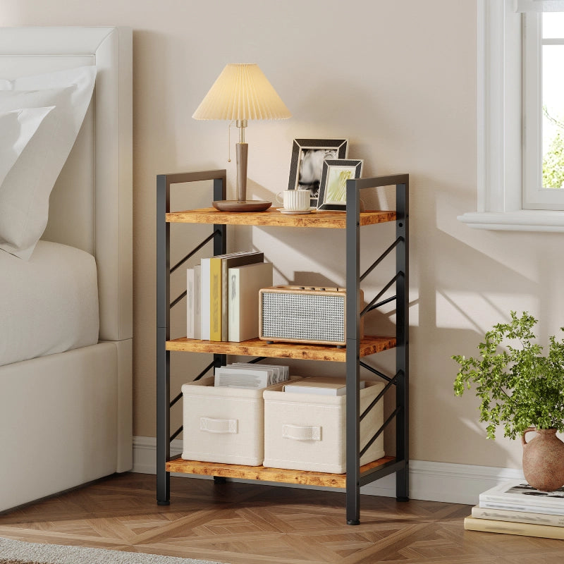 Display on the bookshelf next to the bed in the bedroom