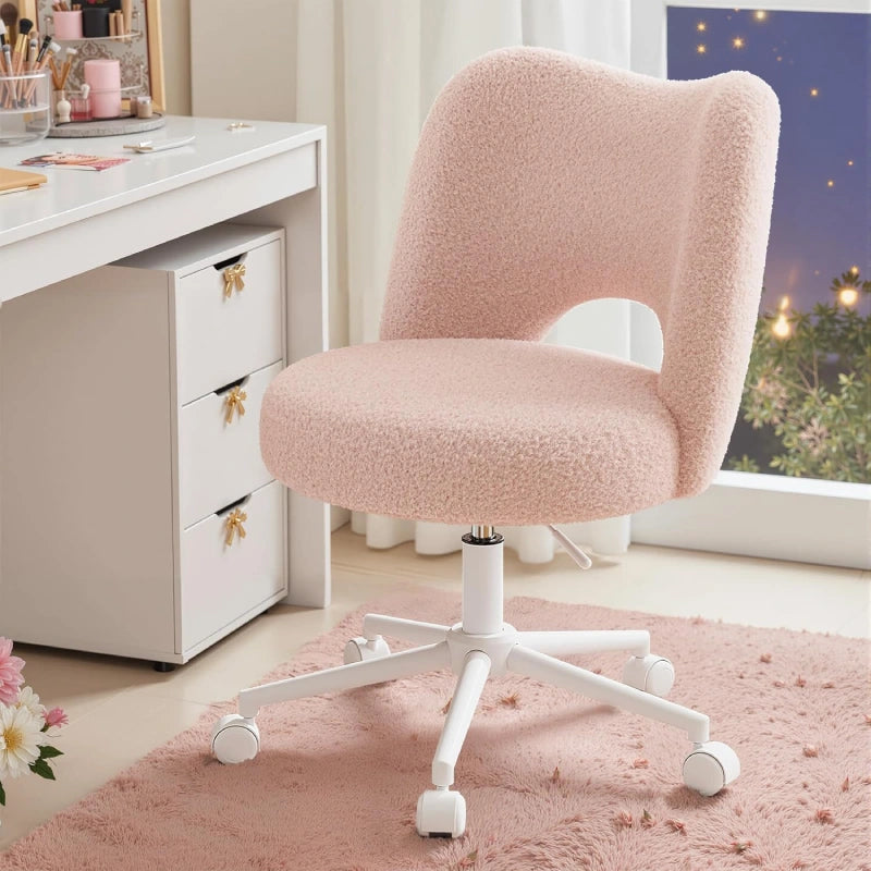 Vanity_Chair_with_Back_Adjustable_Small_Office_Chair--Pink