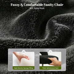 Vanity_Chair_with_soft_teddy_plush--Black