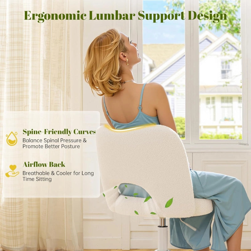 WhiteVanityChairwithBack