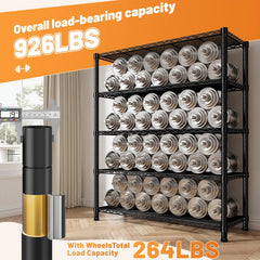 Snhomee 72.8" H Wire Storage Shelves with Cover & Wheels, Easy Assembly, Adjustable Metal Shelf Rack for Kitchen, Pantry, Garage