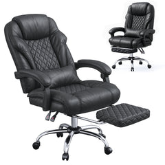 Snhomee Ergonomic Office Chair with Footrest & Lumbar Support – Adjustable Height, 145° Reclining, Ideal for Home Office & Dorm Room Use
