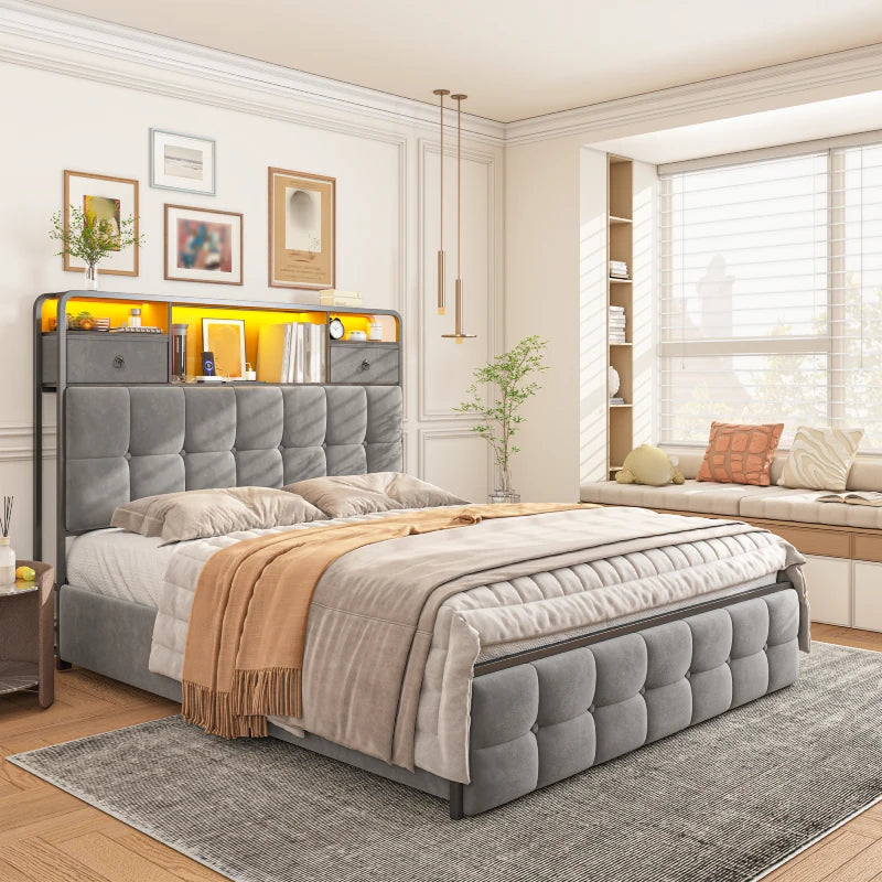 bed frame grey