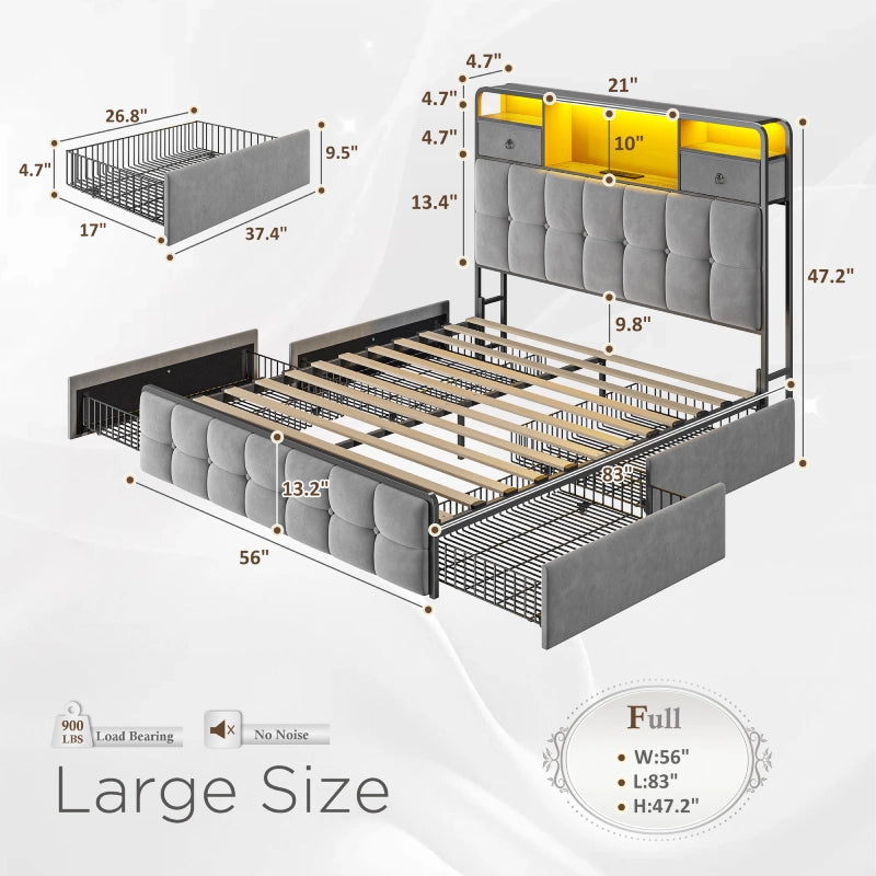 bed frame with drawers full size