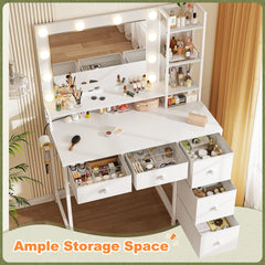 contemporary vanity desk with extra-large storage space for bedroom
