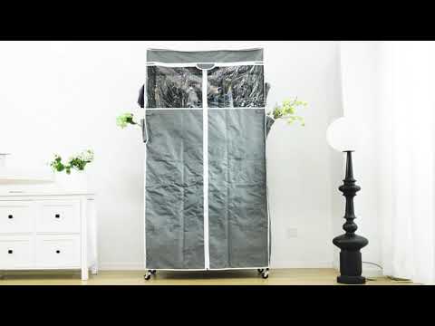 Snhomee 79"H Heavy Duty Rolling Clothing Rack with Cover & Adjustable Height - Wheeled Garment Rack for Hanging, Portable Closet Organizer
