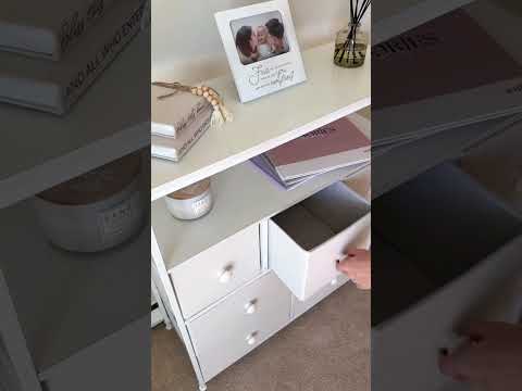 37.4"W White Dresser For Bedroom, Large Dresser for Living Room,Wooden Top dresser for Closet, Entryway
