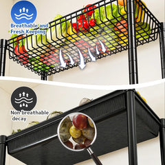 Snhomee 7‑Tier Rolling Wire Shelving with Basket & Locking Wheels, 610 lbs, 30 Inch Wide,  4 Side Hooks, Adjustable Storage Rack for Pantry Kitchen Commercial Use