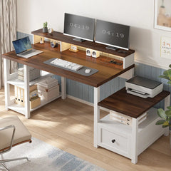 SNhomee-computer-desk-with-drawer-power-led-farmhouse