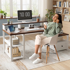 SNhomee-computer-desk-with-drawer-power-led-farmhouse