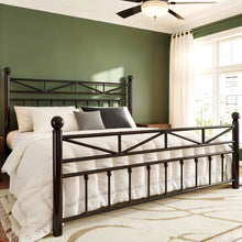 SNHOMEE 54" Tall Headboard Metal Platform Bed Frame with LED Lights, 12.7" Under-Bed Storage, Noise-Free Metal Slats, No Box Spring Needed for Apartments & Guest Rooms