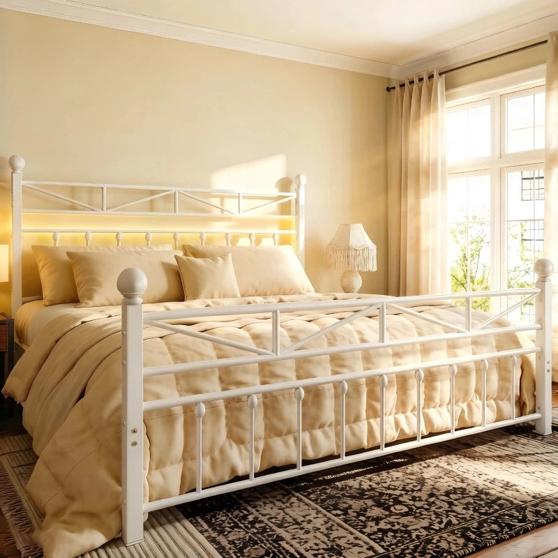 metal frame queen platform bed​