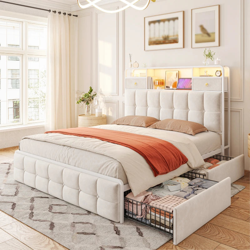 soft bed frame full